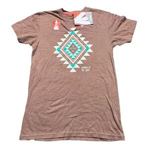 Kastlfel Garden Of The Gods Recycled Plastic T Shirt Size Small Brown Aztec NWT